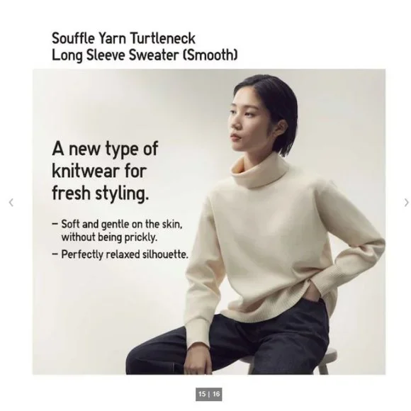Uniqlo Sweaters Offwhite Souffle Yarn Turtleneck Longsleeve